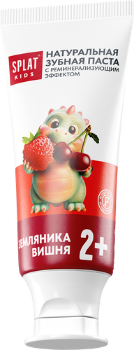 Зубная паста детская SPLAT KIDS Земляника, вишня, натуральная, 50мл/63г, вид