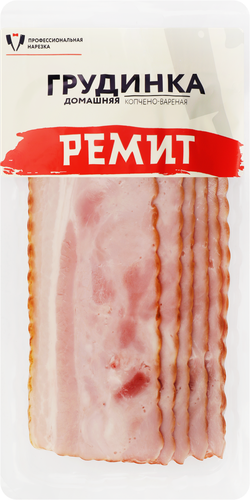 Грудинка варено-копченая РЕМИТ Домашняя, нарезка, 150г, фото