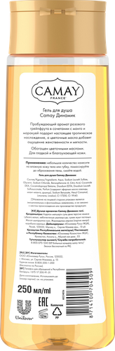 Гель для душа CAMAY Dynamique с ароматом розового грейпфрута, 250мл, фотография