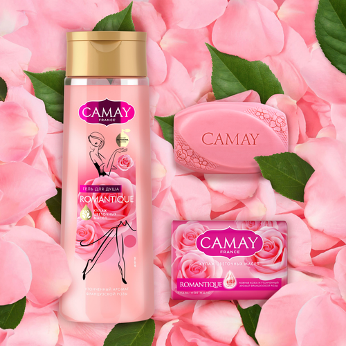 Туалетное мыло CAMAY Romantique с ароматом французской розы, 85г, вид