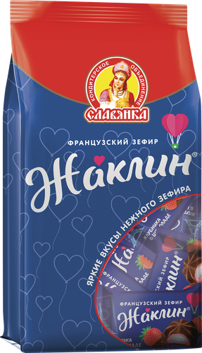 Конфеты СЛАВЯНКА Жаклин французский зефир клубника в шоколаде, 190г, детальное фото