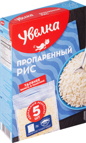 Рис длиннозерный УВЕЛКА пропаренный в пакетиках, 5х80г, картинка