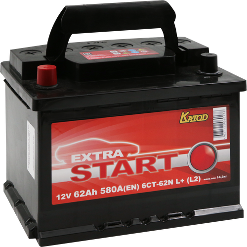 Аккумуляторная батарея EXTRA START 6CT-62N L+(L2), фотография