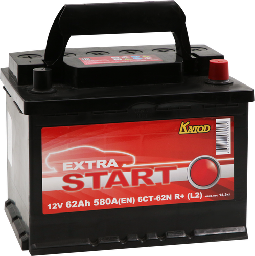 Аккумуляторная батарея EXTRA START 6CT-62N R+(L2), картинка
