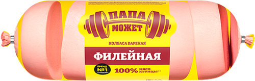 Колбаса вареная ПАПА МОЖЕТ Филейная, весовая, крупный план
