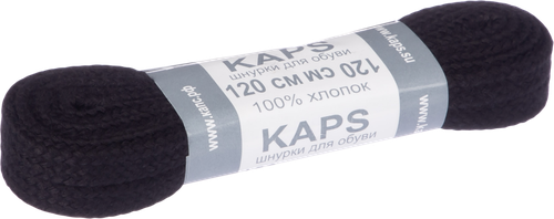 Шнурки плоские KAPS черные, 120см, изображение