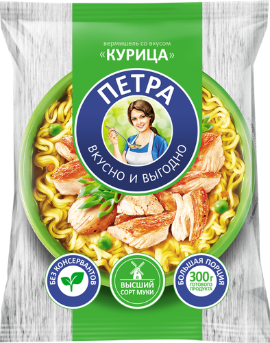 Вермишель ПЕТРА со вкусом курицы, 50г, фото