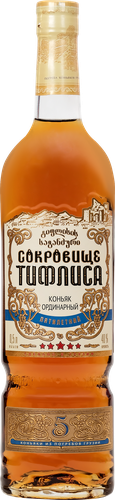 Коньяк СОКРОВИЩЕ ТИФЛИСА ординарный 5 лет, 40%, 0.5л, фотография