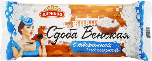 Сдоба ДАРНИЦА Венская с творожной начинкой, 180г, крупный план