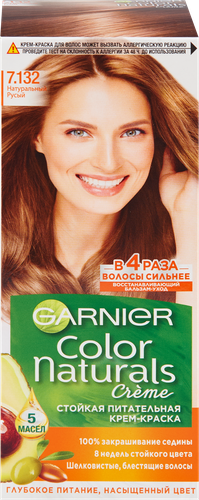 Краска для волос COLOR NATURALS 7.132 Натуральный русый, с 3 маслами, 110мл, фотография