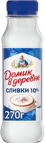 Сливки пастеризованные ДОМИК В ДЕРЕВНЕ 10%, без змж, 270г, детальное фото