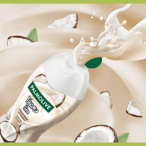 Крем-гель для душа PALMOLIVE Гурмэ Спа Кокосовое молочко, 250мл, вид