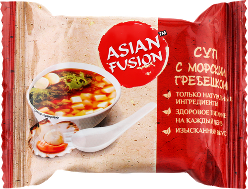 Суп ASIAN FUSION с морским гребешком, 12г, крупный план