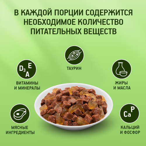 Корм консервированный для кошек Kitekat Сочная говядина с говядиной в желе, 85г, картинка