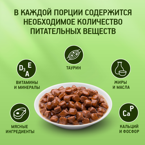 Корм консервированный для кошек Kitekat Сочная говядина в соусе, 85г, вид