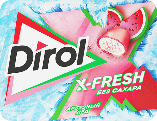 Жевательная резинка DIROL X-fresh Арбузный лед, 16г, фотография