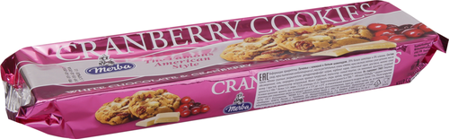 Печенье MERBA Cranberry с белым шоколадом и клюквой, 150г, изображение