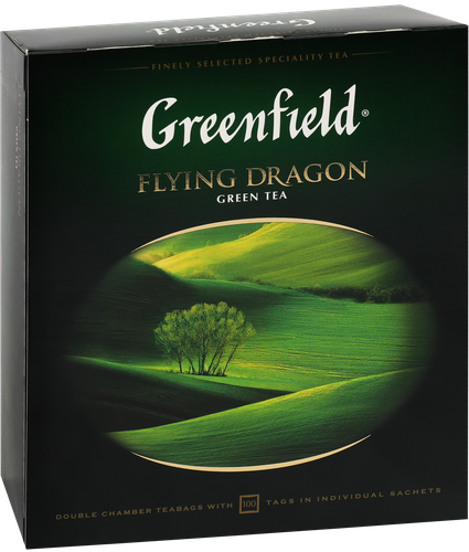 Чай зеленый GREENFIELD Flying Dragon, 100пак, изображение
