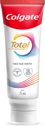 Зубная паста COLGATE Total 12 Чистая мята с цинком и аргинином для комплексной антибактериальной защиты, 75мл, картинка
