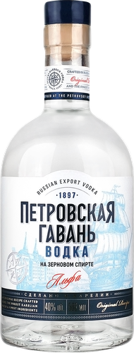 Водка ПЕТРОВСКАЯ ГАВАНЬ 40%, 0.5л
