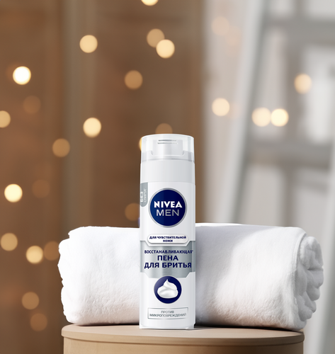 Пена для бритья NIVEA Men Восстанавливающая, для чувствительной кожи, 200мл, вид