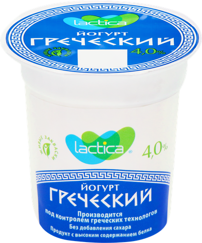 Йогурт LACTICA Греческий Натуральный 4%, без змж, 120г, фото