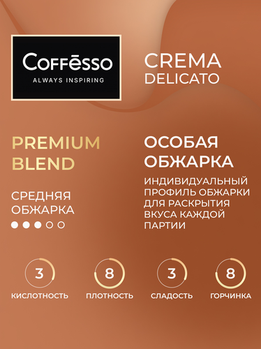 Кофе молотый COFFESSO Crema Delicato жареный, дрип-пакет, 45г, фото