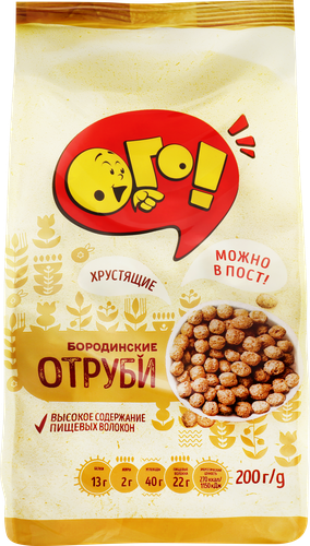 Отруби ржаные ОГО! Бородинские экструдированные, 200г, фотография