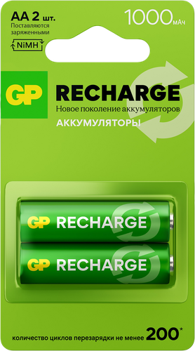 Аккумулятор GP АА 1000 мАч, 2шт, изображение
