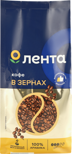 Кофе зерновой ЛЕНТА жареный, 500г, изображение