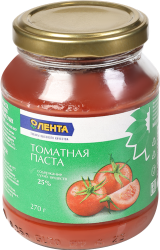 Паста томатная ЛЕНТА 25%, 270г, фотография