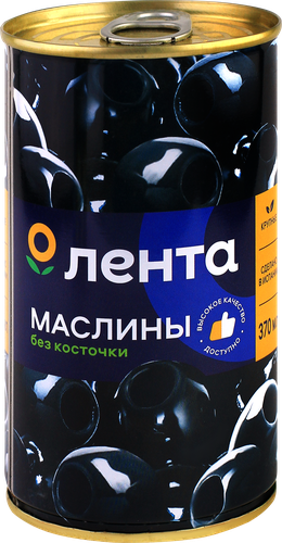 Маслины без косточки ЛЕНТА черные крупные, 370мл, картинка