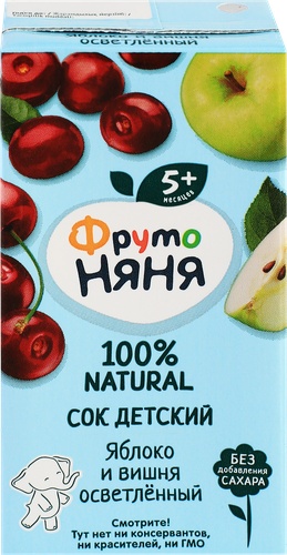 Сок ФРУТОНЯНЯ Яблоко-вишня, с 5 месяцев, 200мл, картинка