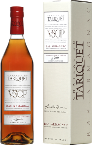 Арманьяк CHATEAU DU TARIQUET Bas-Armagnac Тарике Домэн VSOP 40%, п/у, 0.7л, крупный план