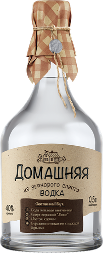 Водка ПИТЕЙНЫЙ ДОМ ДОМАШНЯЯ 40%, 0.5л, фото