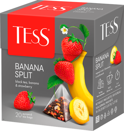 Чай черный TESS Banana Split, 20пир, вид