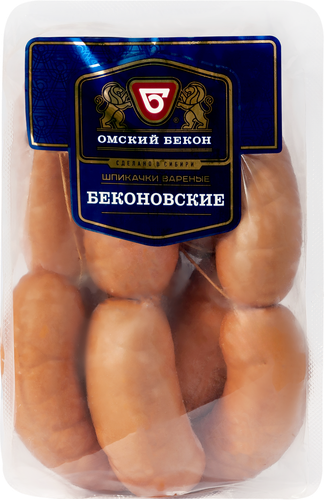 Шпикачки ОМСКИЙ БЕКОН Беконовские 2-й сорт, весовые, вид