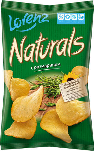 Чипсы картофельные NATURALS с розмарином, 100г, крупный план