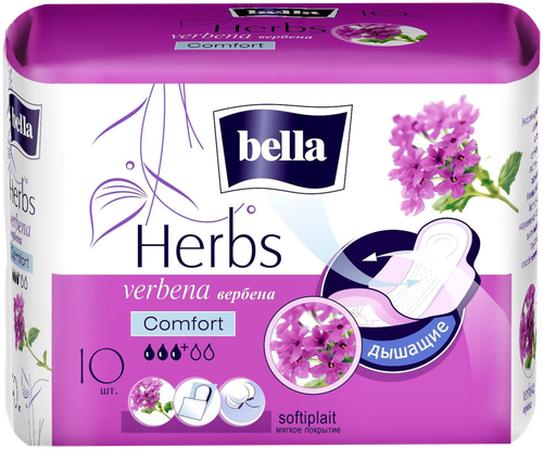 Прокладки BELLA Herbs Verbena Comfort Softiplait, 10шт, вид
