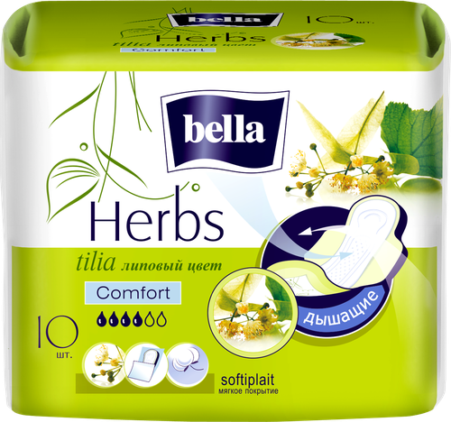 Прокладки BELLA Herbs Tilia Komfort Softiplait, 10шт, детальное фото
