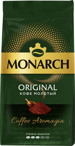 Кофе молотый MONARCH Ориджинал натуральный жареный, 230г, крупный план