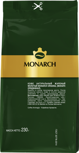 Кофе молотый MONARCH Ориджинал натуральный жареный, 230г, картинка