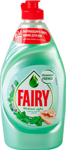Средство для мытья посуды FAIRY Нежные руки Чайное дерево и Мята, 450мл, детальное фото
