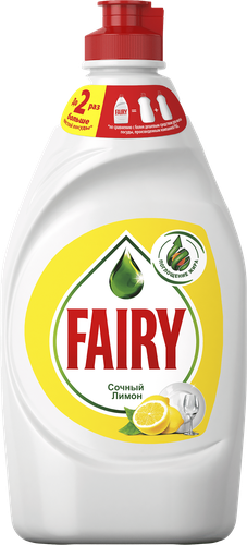 Средство для мытья посуды FAIRY Сочный лимон, 450мл, крупный план