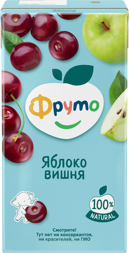 Нектар ФРУТОНЯНЯ Яблоко-вишня осветленный, с 3 лет, 500мл, детальное фото