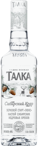 Водка ТАЛКА Сибирский кедр особая 40%, 0.5л, крупный план