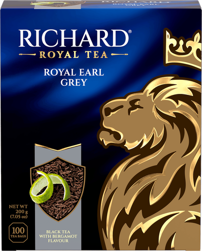 Чай черный RICHARD Royal Earl Grey Цейлонский с ароматом бергамота байховый, 100пак, детальное фото