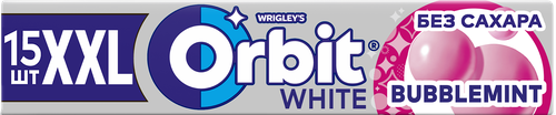 Жевательная резинка ORBIT White XXL Bubblemint без сахара, 20,4г, вид