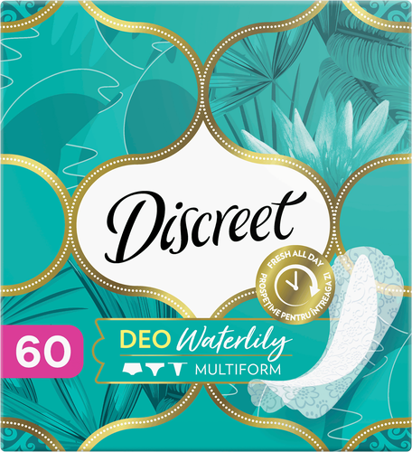 Прокладки ежедневные DISCREET Multiform Deo Water Lily, 60шт, крупный план