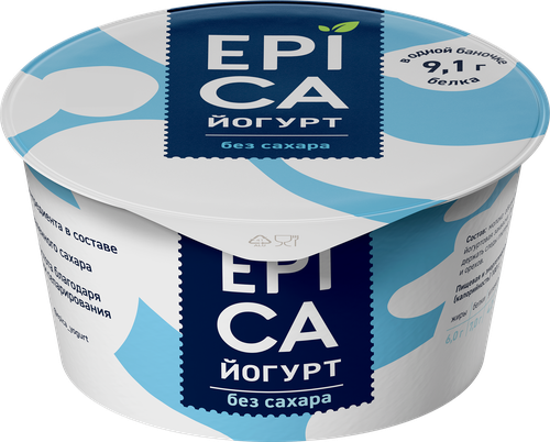 Йогурт EPICA Натуральный 6%, без змж, 130г, изображение